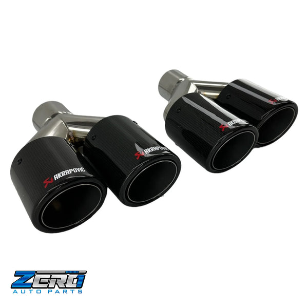 Carbon Fibre gloss twin exhaust tips | 3.5"