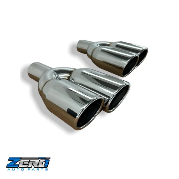 Staggered slashcut tailpipes 3.5" twin Rh/ Lh